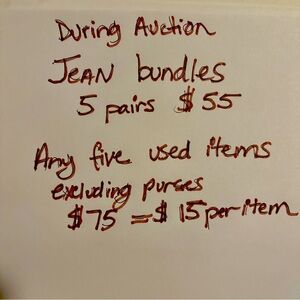 Special deals during the auction